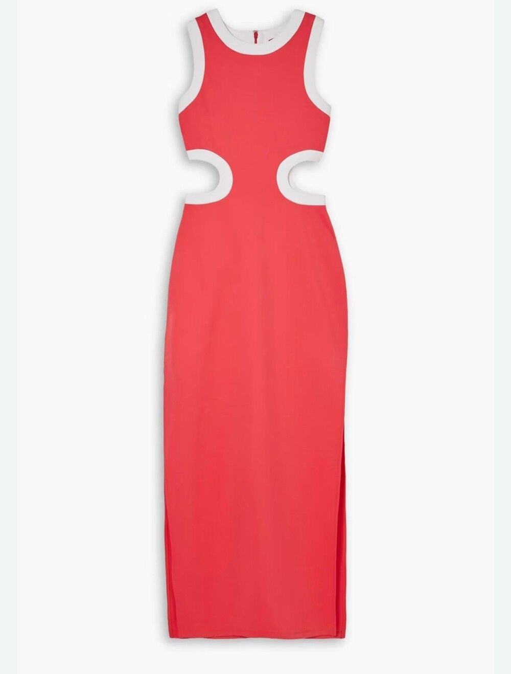 STUAD Dolce Waist Cutout Maxi Dress In Hibiscus & White Sz XL New